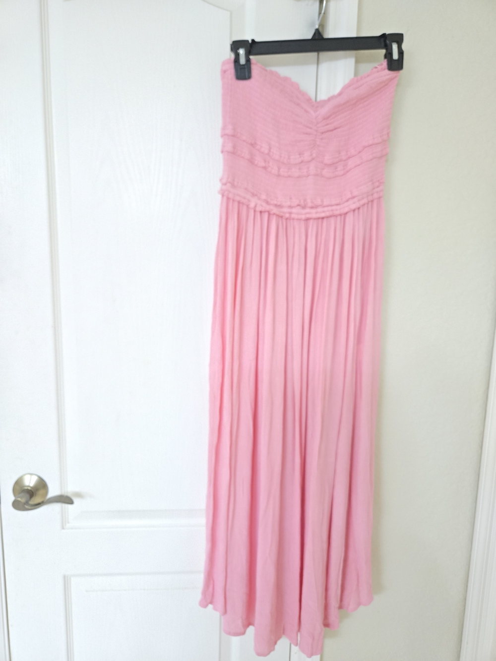 O'Neill Devyn Pink Smocked Strapless Midi Dress